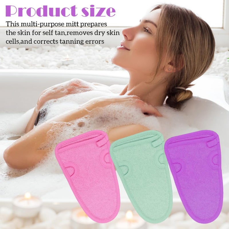 SYBL 3PCS Bathing Mittens Shower Soft Skin Care Face Body Wash Massage Spa Mitt for Adult and Kids(Color Random) - Image 5